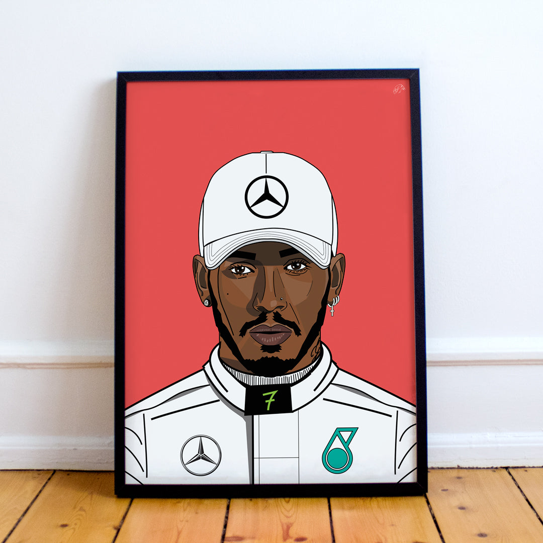 Inspired by Lewis Hamilton Portrait ART PRINT