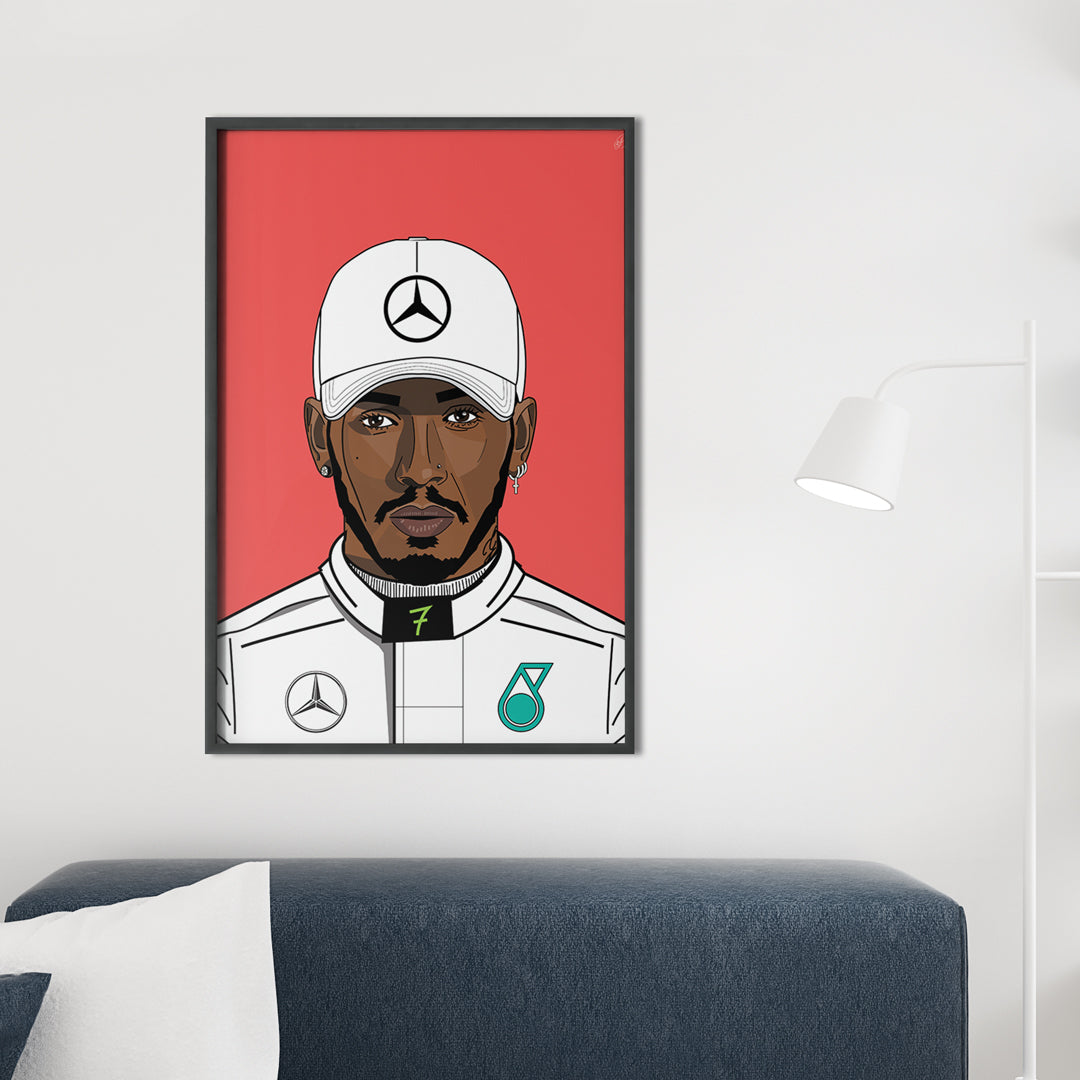 Inspired by Lewis Hamilton Portrait ART PRINT